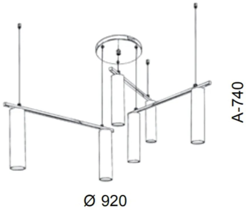 Pendente Tubos Irregular Ø92Cm Metal 06Xmr11 | Old Artisan Pd-5489 (CAFÉ)