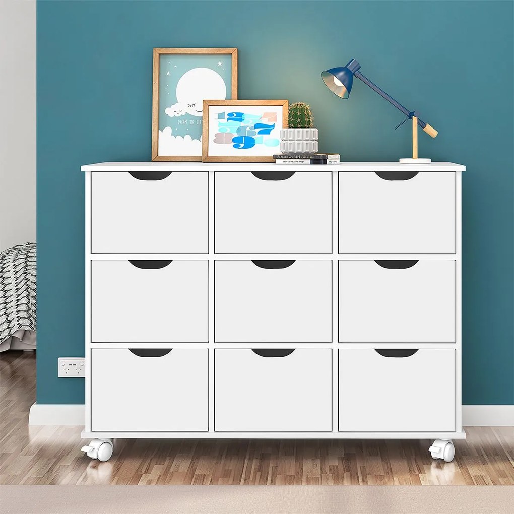 Nicho Organizador c/ 9 Gavetas com Rodízio Roterdã Q01 - ADJ Decor