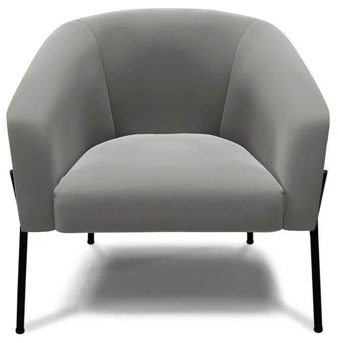 Poltrona Decorativa Pé de Ferro Preto Stella Suede Grafite D03 - D'Rossi