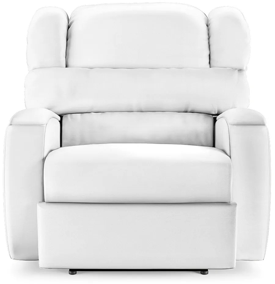 Poltrona do Papai Sala de Cinema Reclinável Kylie Elétrica Botão com Led Massagem USB PU Branco G23