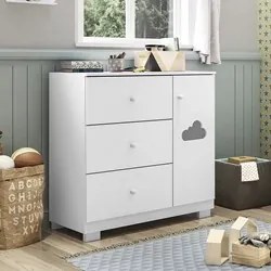 Cômoda Infantil 1 Porta e 3 Gavetas Ane Branco - Phoenix