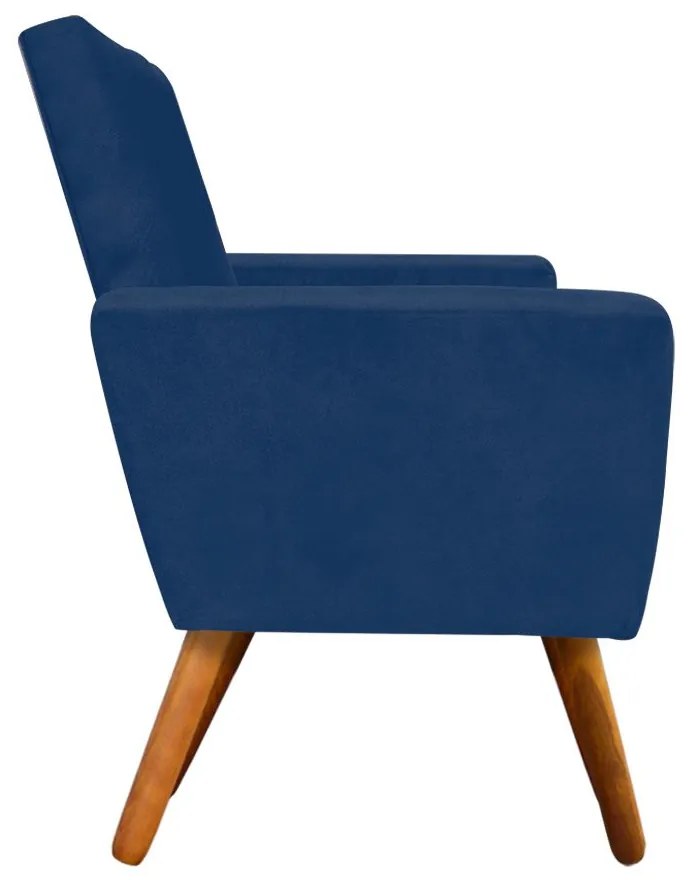 Namoradeira Nina Suede Azul Marinho Pés Palito Castanho D'Rossi