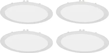 Kit Com 4 Plafons LED De Embutir Redondo 24W Branco | Yamamura