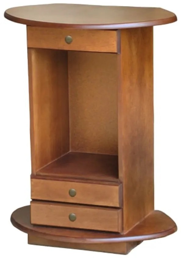 Mesa de Telefone com 1 Nicho e 3 Gavetas - Wood Prime NP 10607