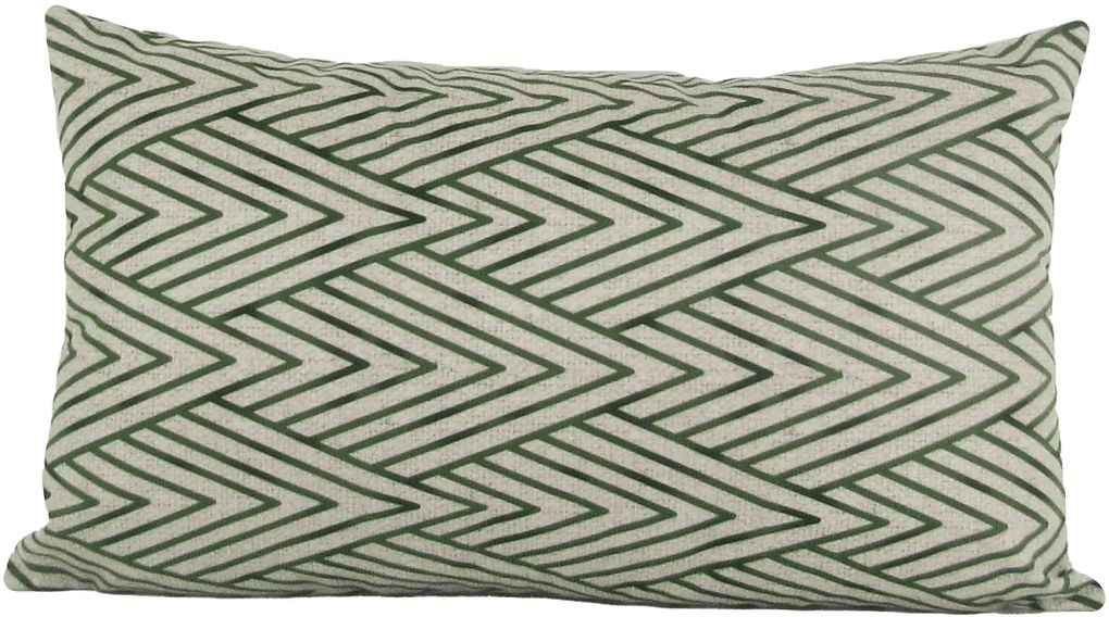 Capa almofada LYON Veludo estampado Chevron verde 30x50cm