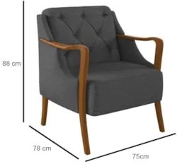 Kit 2 Poltronas Decorativas para Sala de Estar Capitonê Lapa Z32 Linho
