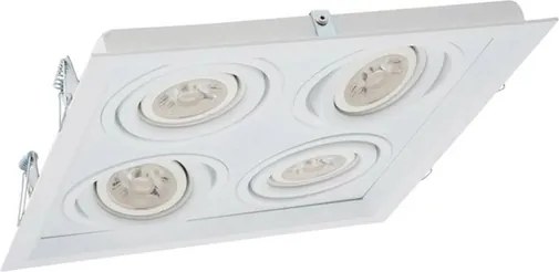 Plafon De Embutir Aluminio Branco 24,1X24,1Cm Recuado Ii