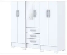 Guarda Roupa B23 06 Portas e 03 Gavetas Branco - Briz