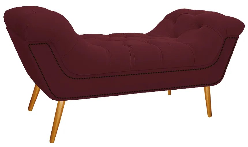Kit Cabeceira e Calçadeira Veneza 100 cm Solteiro Suede Bordô - ADJ Decor