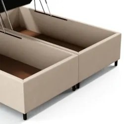 Base Cama Box Baú Casal Queen 158cm Hit Z04 Suede Bege - Mpozenato