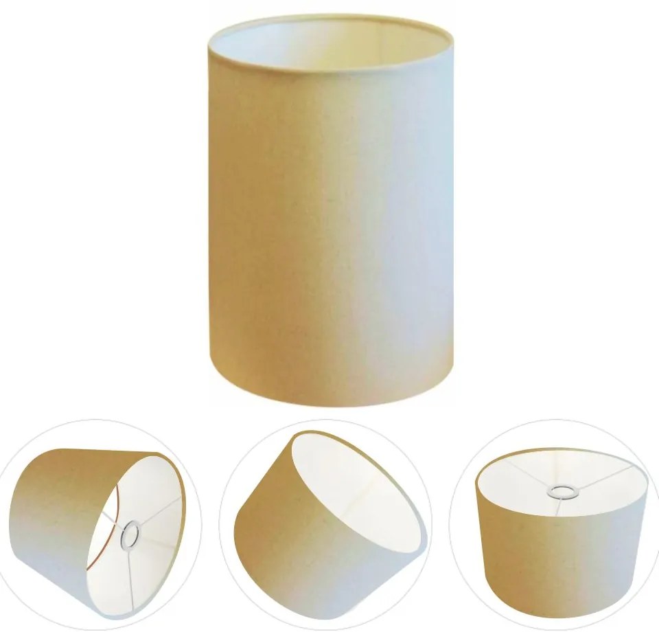 Cúpula Abajur Cilíndrica Cp-7003 Ø15x20cm Algodão Crú