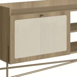 Rack Para Sala Bancada de TV 65 Pol Pé Metal Arlo A10 Hanover/Dourado