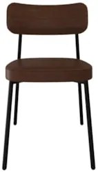 Cadeira de Jantar Estofada Kit 2 Ella M25 Sintético Marrom - Mpozenato