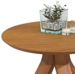 Mesa Lateral Apoio Para Sala Pé de Madeira Samba Cinamomo E05 - Mpozen