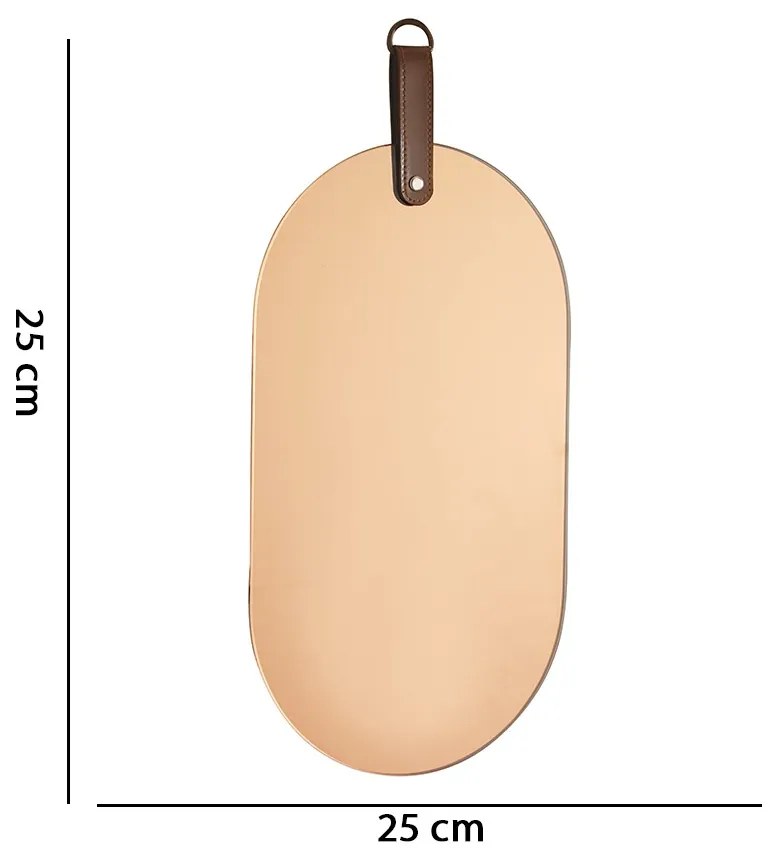 Espelho Elipse em Vidro Cobre 25x25 cm - D'Rossi