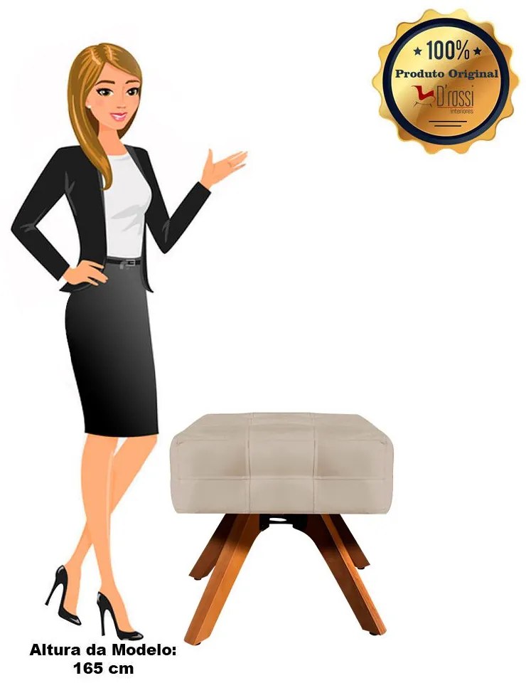 Puff Banqueta Decorativo Giratório MM30 Elisa Suede D03 - D'Rossi - Bege