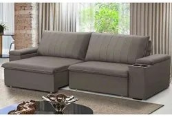 Sofá Retrátil Reclinável 3 Lugares 245cm Baluart F05 Veludo Castor - M