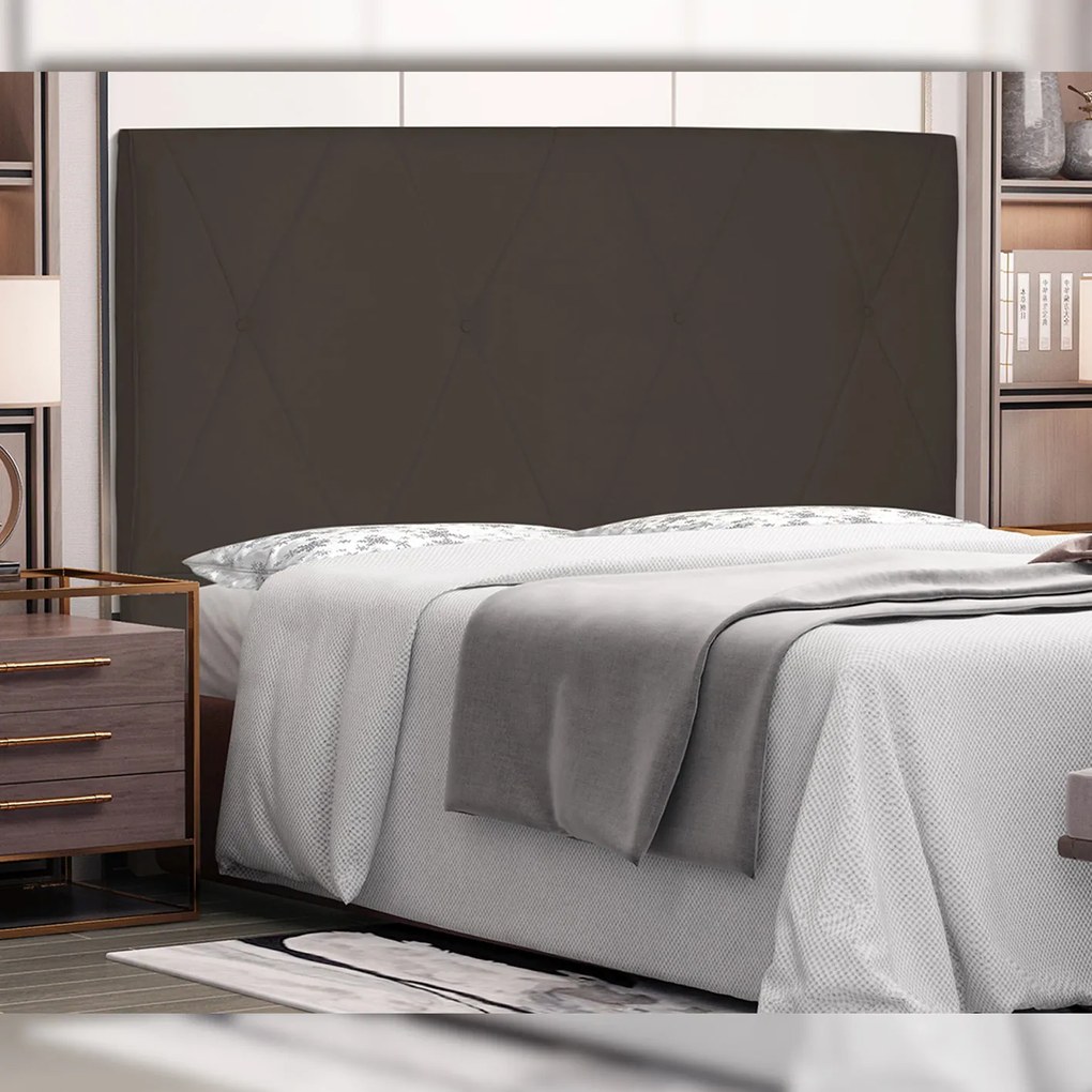 Cabeceira Decorativa 1,40M Yves Suede Café G63 - Gran Belo