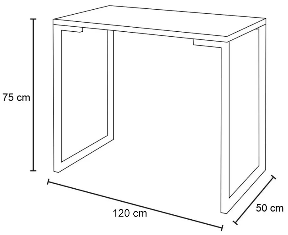 Mesa para Computador Escrivaninha Porto 120cm Preto L06 - D'Rossi
