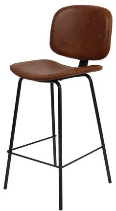 Banqueta Ally Courino Marrom com Base Aço Preto 102cm - 52733 Sun House