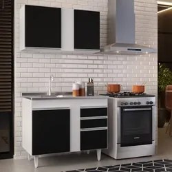 Armário Aéreo Indiana e Balcão Gabinete 100cm com Pia Inox Luziania Br