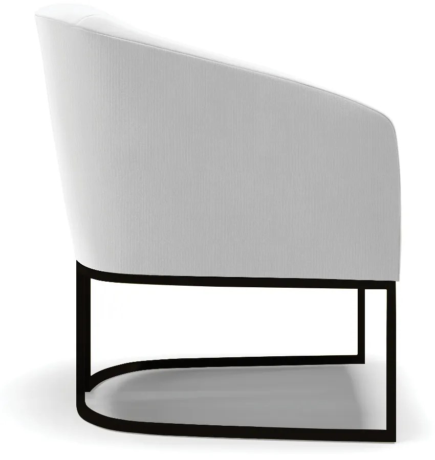 Poltrona Sala Decorativa Industrial Preto Kit 2 Stella Suede Cinza D03 - D'Rossi