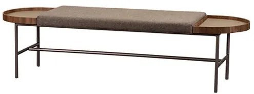 Banco Lore com 02 Bandejas Trama Fendi Base Aluminium - 77129 Sun House