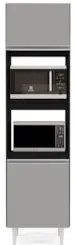 Paneleiro Cozinha Torre Quente 56cm Colorado Preto/Cinza - Lumil Móvei