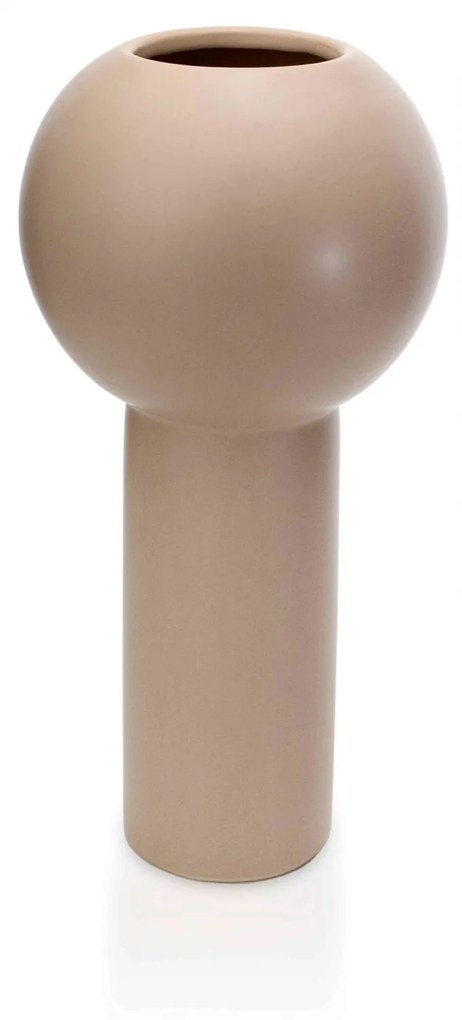 Vaso Decorativo em Cerâmica Bege  32,5x16x16 cm - D'Rossi