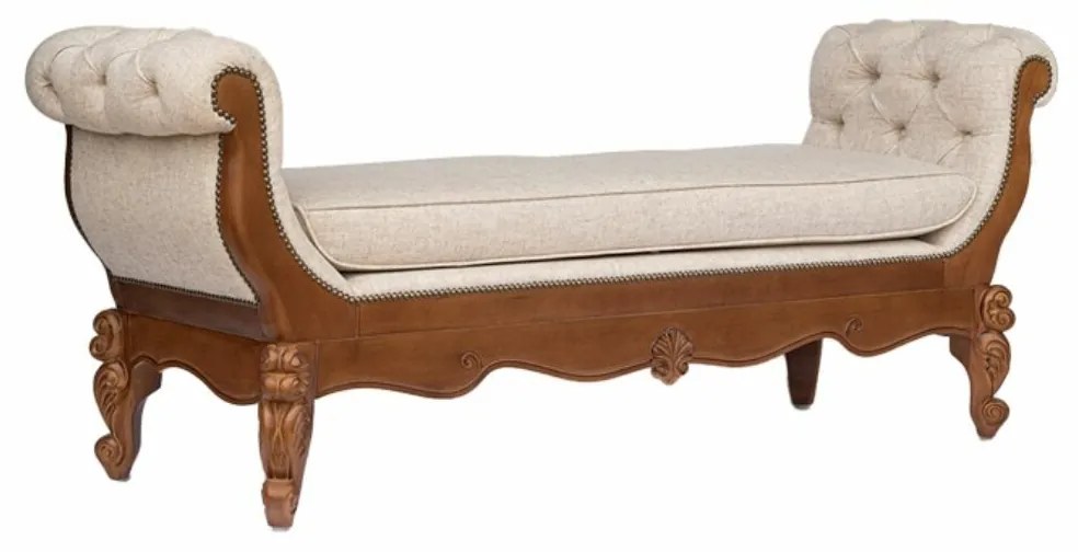 Recamier Preciosité c/ Tachas - Tecido Pisa Beige Kleiner