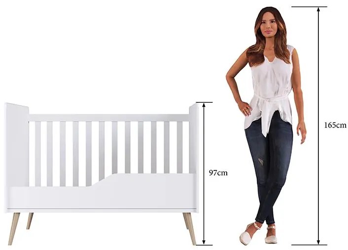 Berço Infantil Mini Cama Retrô Com Pés Palito - Branco