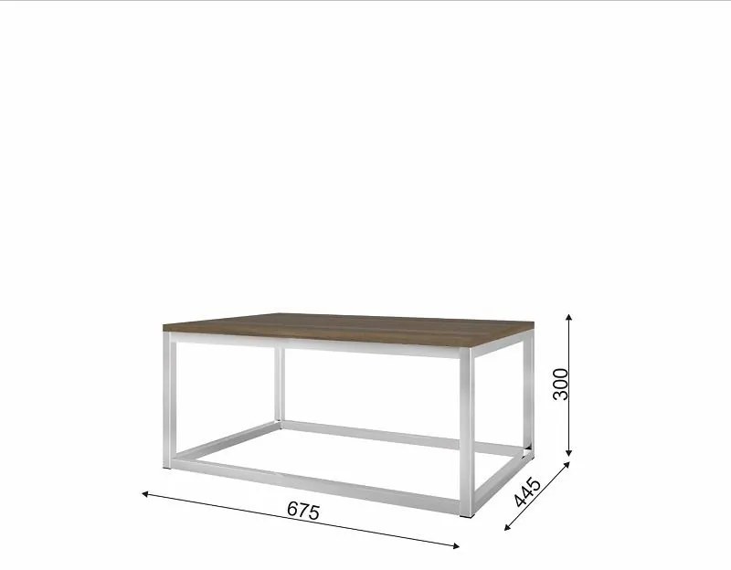 Mesa De Centro Industrial Retangular Moderna Aço Preto