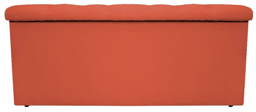 Recamier Baú Estofada Mel 90 cm Solteiro Com Capitonê  Suede Terracota - ADJ Decor
