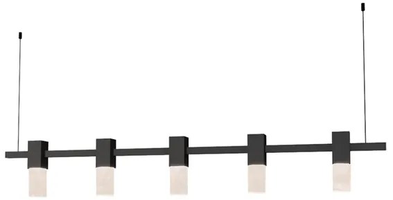 Pendente Cristal De Rocha E Aluminio Preto Felsen