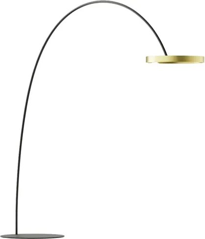 Luminaria De Piso Led Dimerizavel Preta E Dourada 33W Circle