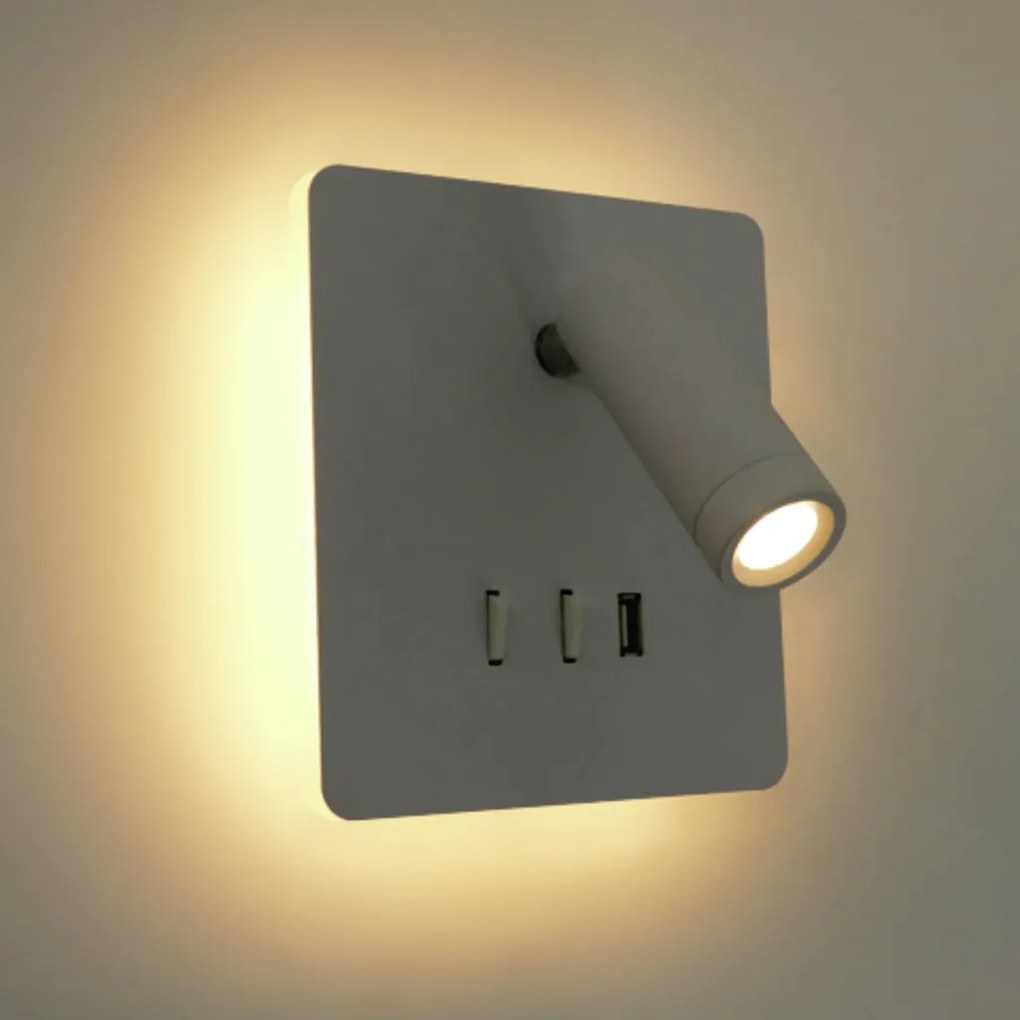 Arandela Mobby 13X14,5X8,8Cm Led 8W 3000K Ip20 Branco |Opus Hm 38803