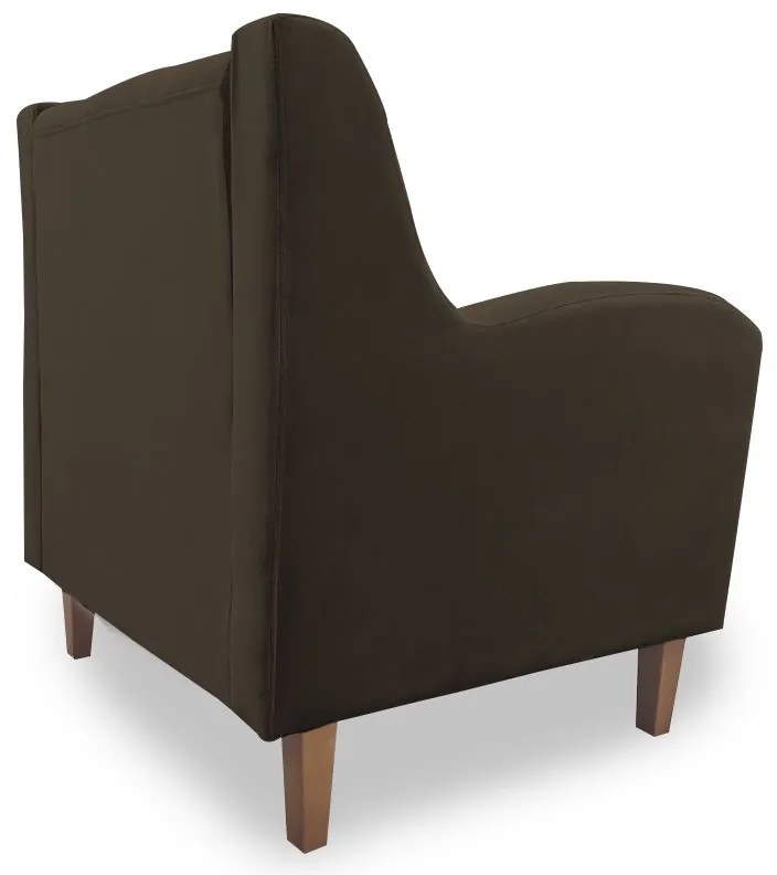 Poltrona Decorativa Munique Pés Palito Suede Marrom - Sheep Estofados