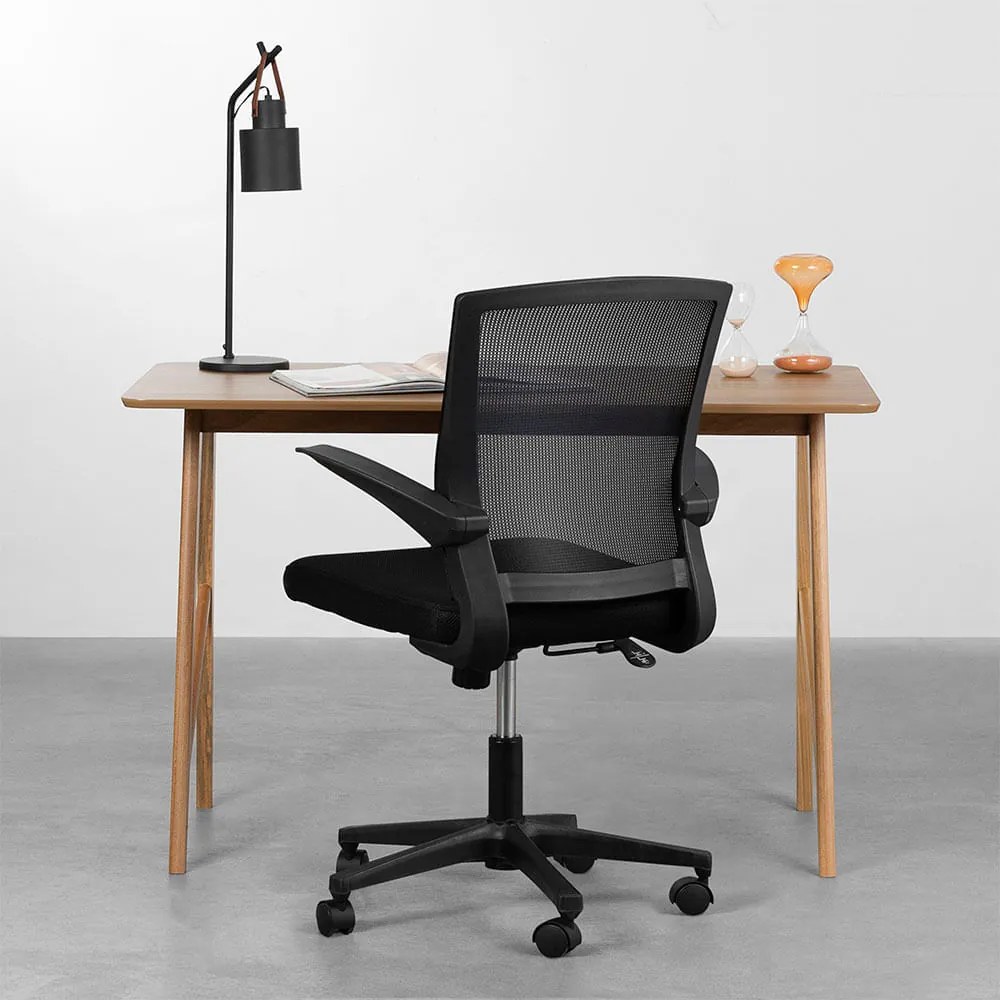 Conjunto Office - Escrivaninha Petit Natural 1,18m + Cadeira de Escritório Todd Preto