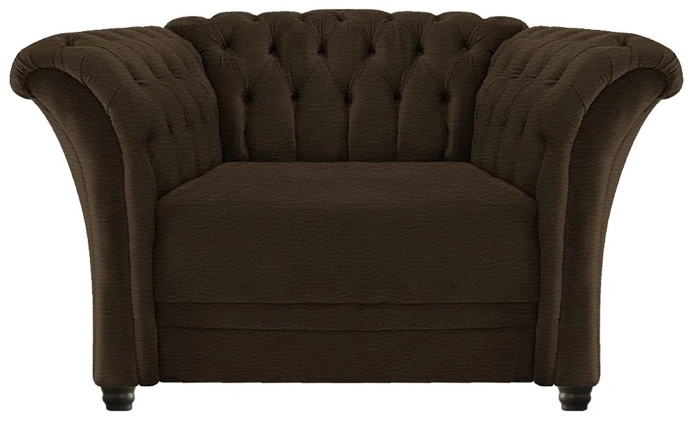 Poltrona Decorativa Chesterfield Sofia Corano Marrom - ADJ Decor