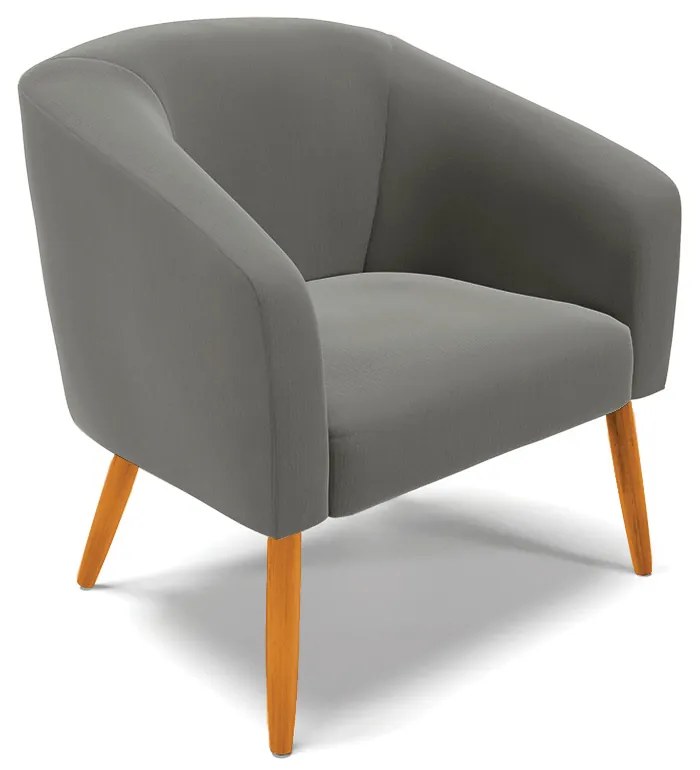 Namoradeira e 2 Poltronas Pé Palito Castanho Stella Suede Grafite D03 - D'Rossi