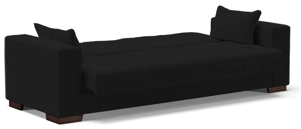 Sofá Cama Casal 3 Lugares 210cm Lisboa Linho  D03 - D'Rossi - A79 Preto