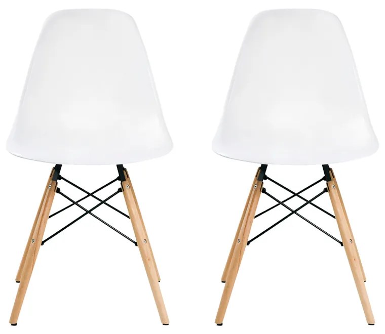 KIT 2 Cadeira Decorativa para Sala e Cozinha Garabit Branco G04 - Gran Belo