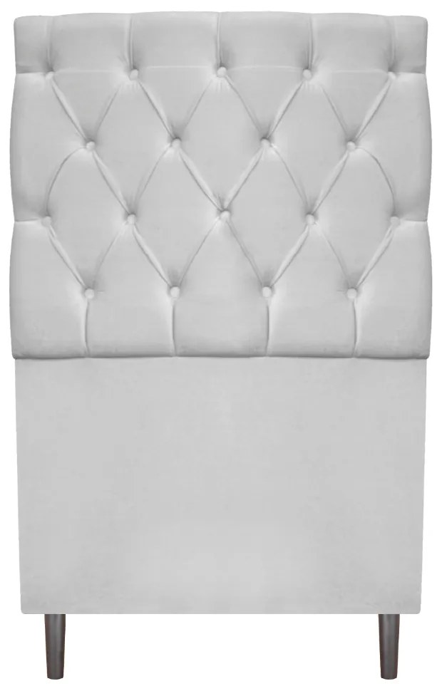 Cabeceira Estofada Liverpool 90 cm Solteiro Suede Branco - ADJ Decor