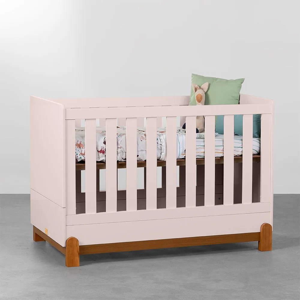 Berço Mini Cama Lotus - Rosa Fosco