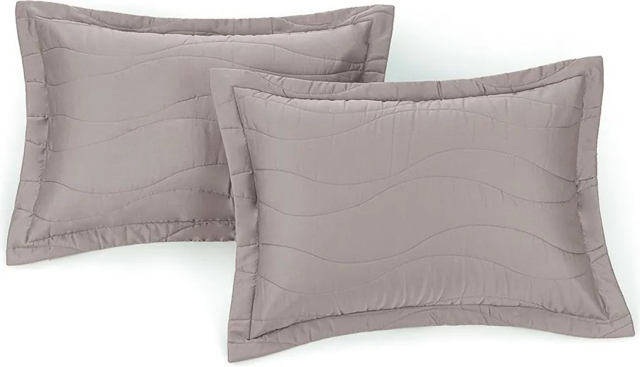 Jogo 2 Porta Travesseiros Trussardi 300 Fios Cetim 100% Algodão Egípcio Novara - Nocciola Nocciola