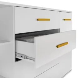 Cômoda com Cantoneira Laura e Armário Multiuso Bell Z39 Branco - Mpoze
