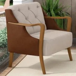 Kit 2 Poltronas Decorativas para Sala de Estar Capitonê Lapa Z32 PU Ca