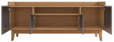 Rack Adria 1.60 Cinza Perola/Noce - Casa D Móveis