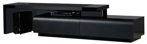 Rack Cayro Extensível Carvalho Preto e Laca Preta - 4778 Sun House