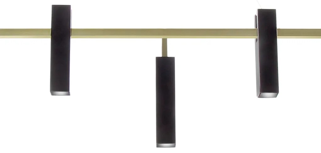 Pendente Square Retangular 130X04X38Cm Tubo Quadrado Fixo Desalinhado... (PRETO)